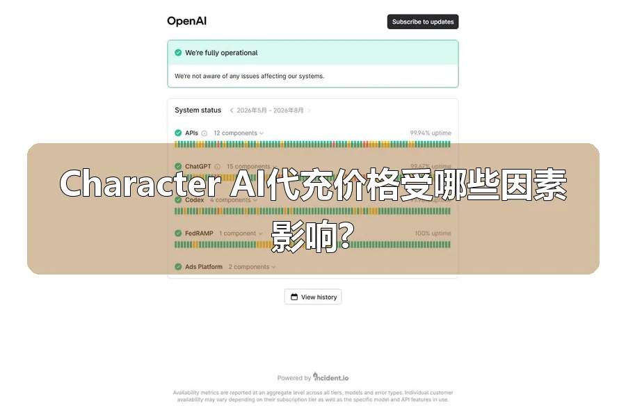 Character AI代充价格受哪些因素影响?
